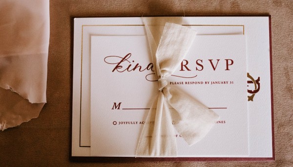 RSVP acronym on a wedding invitiation