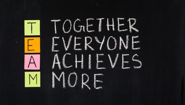 An acronym spelling out TEAM - together everyone achieves more
