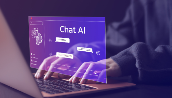 person using chat AI to help them improve their english skills