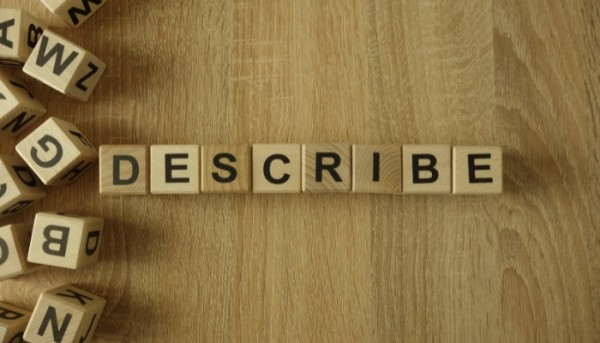 word describe written in scrabble letters