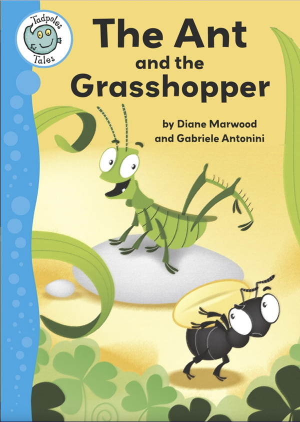 book cover for the ant and the grasshopper by Aesop