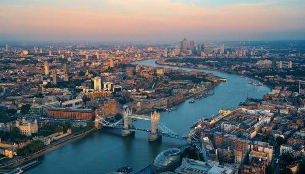 birdseye view of London UK