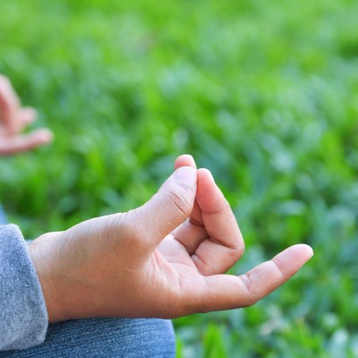 person meditating to improve their concentration