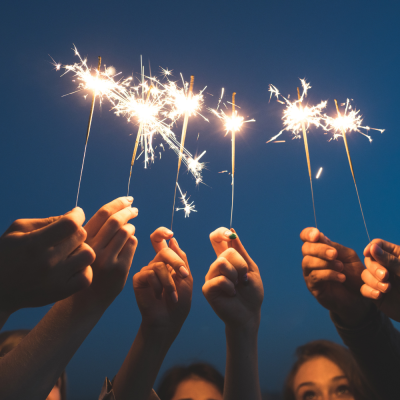 sparklers on new years eve